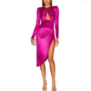 Michael Costello Mariya Midi Dress Magenta